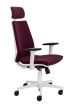 Rome High Back Chair With Headrest- White Frame Blackberry Fabric