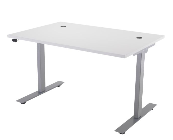 E Desk KD 1400 X 800 White-Silver 