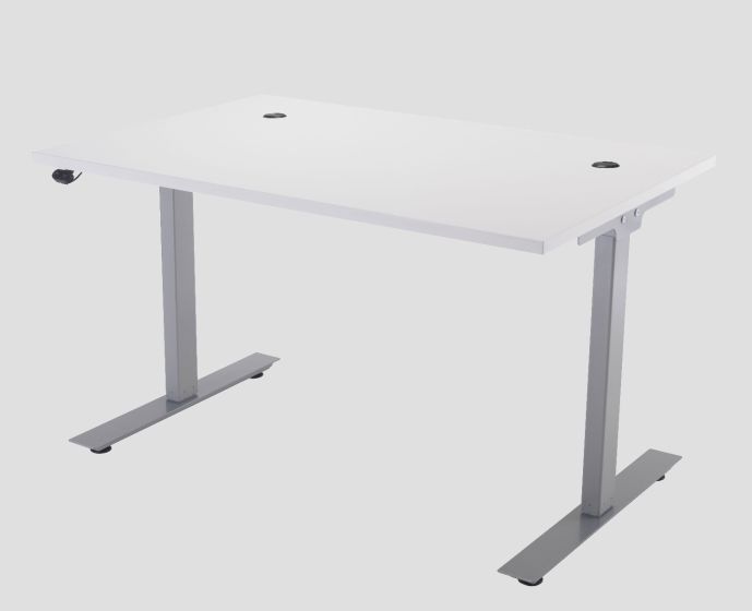 E Desk KD 1200 X 800 White-Silver 