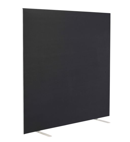 1600W X 1600H Upholstered Floor Standing Screen Straight Black 