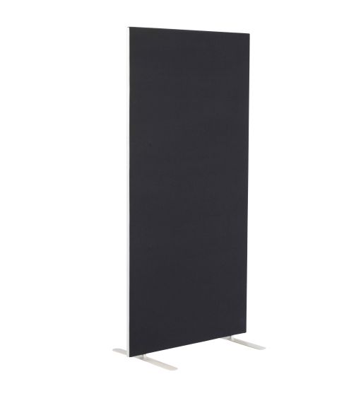 1200W X 1800H Upholstered Floor Standing Screen Straight Black 