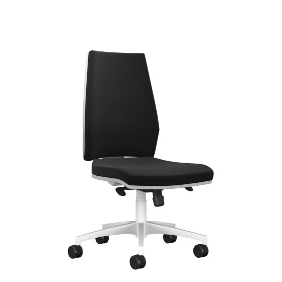 Rome High Back Chair - White Frame Black Fabric