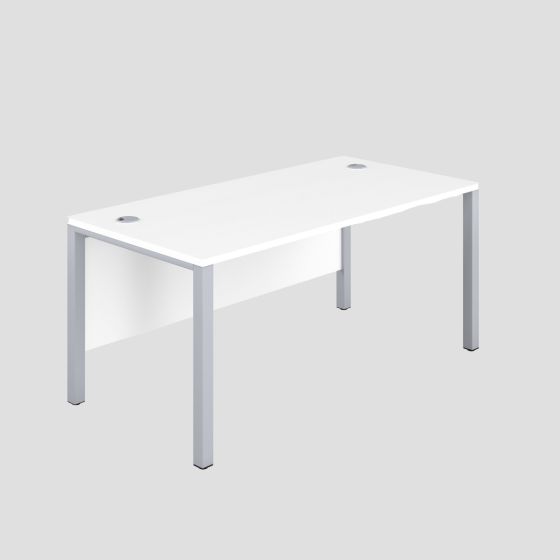 1200X800 Goal Post Rectangular Desk White-Silver 