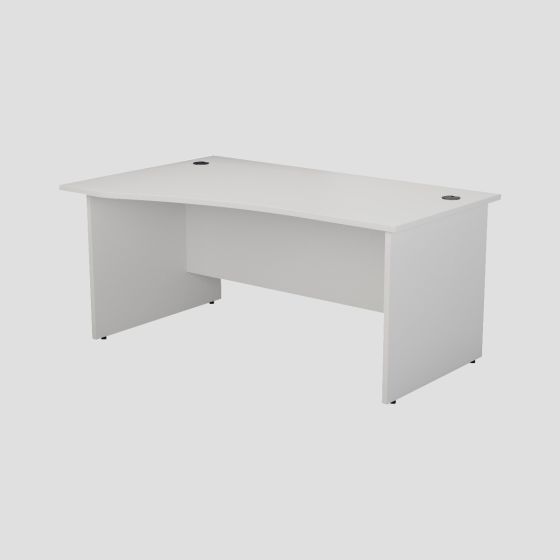 1400X1000 Panel Left Hand Wave Desk White 