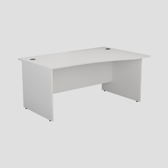 1400X1000 Panel Right Hand Wave Desk White 