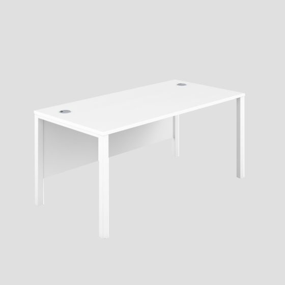 1400X800 Goal Post Rectangular Desk White-White 