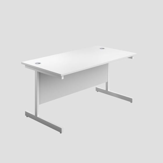 1400X800 Single Upright Rectangular Desk White-White 