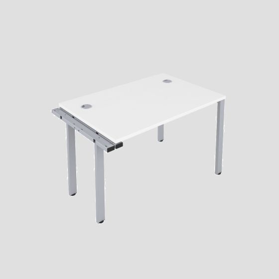CB 1 Person Extension Bench 1200 X 800 Cable Port White-Silver 