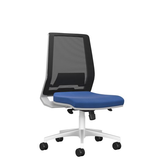 Rome Mesh High Back Chair - White Frame Blue Fabric