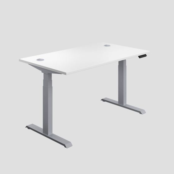 Economy Sit Stand Desk 1400 X 800 White-Silver 