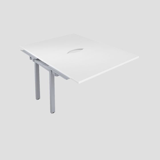 Premium 2 Person Bench Extension 1400 X 800 Cut Out White-Silver 