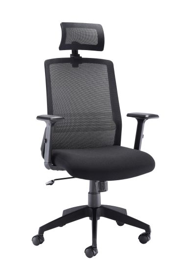 Denali High Back Mesh Chair With Headrest Black 