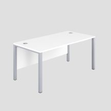 1200X600 Goal Post Rectangular Desk White-Silver 