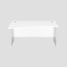 1400X1000 Panel Left Hand Wave Desk White-White 