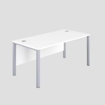 1600X800 Goal Post Rectangular Desk White-Silver 