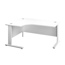 1600X1200 Cable Managed Upright Left Hand Radial Desk White-White 