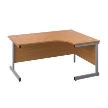 1400X1200 Single Upright Right Hand Radial Desk - Silver Frame