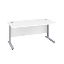 1600X800 Cable Managed Upright Rectangular Desk White-Silver 