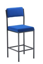 Cube High Stools With Back Rest Blue 