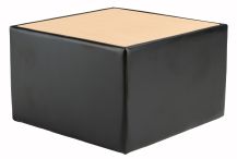 Face Leather Coffee Table - Black/Beech 