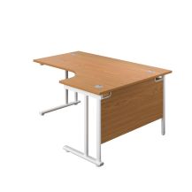 1600X1200 Twin Upright Right Hand Radial Desk - White Frame