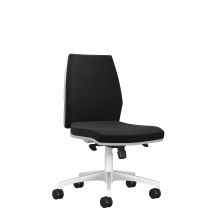 Rome Mid Back Chair - White Frame Black Fabric