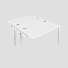 CB 2 Person Extension Bench 1200 X 800 Cable Port White-White 