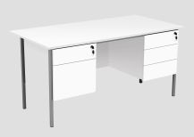 Eco 18 1500X750 Panel Rectangular Desk White 