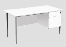 Eco 18 1500X750 4 Leg Rectangular Desk 2D Ped White-Black 