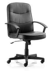 Harley Executive Chair Black Leather With Arms