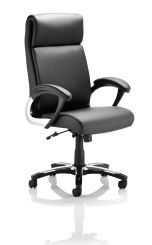 Romeo Executive Folding Chair Black Leather With Arms