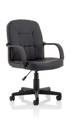 Hove Soft Bonded Leather Executive Chair with Fixed Arms