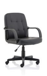 Hugo Black PU Chair With Fixed Arms
