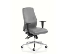 Onyx Ergo Posture Chair Grey Soft Bonded Leather Without Headrest With Arms