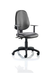 Eclipse Plus II Lever Task Operator Chair Vinyl Black With Height Adjustable Arms