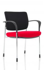 Brunswick Deluxe Black Fabric Back Chrome Frame Bespoke Colour Seat With Arms