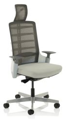 Exo Posture Chair Charcoal Grey Mesh Back With Light Grey Fabric Seat