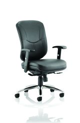 Mirage II Executive Chair Black Leather With Arms Without Headrest