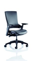 Molet "Task Exec" Black Frame Black Leather Chair