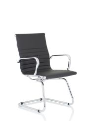 Nola Black Soft Bonded Leather Cantilever Chair