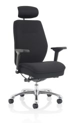 Domino Black Fabric With Arms & Headrest