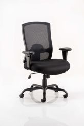 Portland HD Task Operator Chair Black Mesh with Height Adjustable and Folding Arms