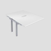 Premium 2 Person Bench Extension 1600 X 800 Cut Out White-Silver 