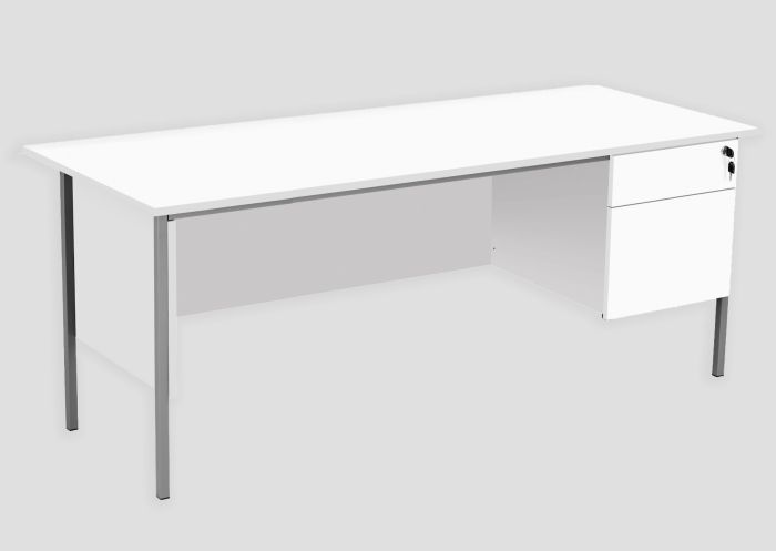 Eco 18 1800X750 4 Leg Rectangular Desk 2D Ped White-Black 