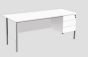 Eco 18 1800X750 4 Leg Rectangular Desk 3D Ped White-Black 