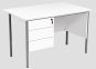 Eco 18 1200X750 4 Leg Rectangular Desk 3D Ped White-Black 