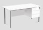 Eco 18 1500X750 4 Leg Rectangular Desk 3D Ped White-Black 