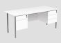 Eco 18 1800X750 4 Leg 2+3D Ped Rectangular Desk White-Black 