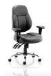 Storm Task Operator Chair Black Soft Bonded Leather With Arms