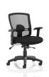 Portland II Task Operator Chair Black Mesh with Height Adjustable and Folding Arms